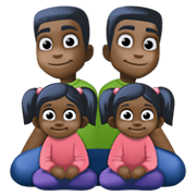 👨🏿‍👨🏿‍👧🏿‍👧🏿 Emoji Família - Homem, Homem, Menina, Menina: Pele Escura na Facebook 13.1.