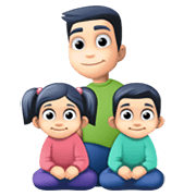 👨🏻‍👧🏻‍👦🏻 Emoji Familie - Mann, Mädchen, Junge: helle Hautfarbe Facebook 13.1.