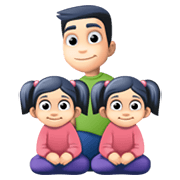 👨🏻‍👧🏻‍👧🏻 Emoji Familie - Mann, Mädchen, Mädchen: helle Hautfarbe Facebook 13.1.