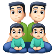 👨🏻‍👨🏻‍👦🏻‍👦🏻 Emoji Familie - Mann, Mann, Junge, Junge: helle Hautfarbe Facebook 13.1.