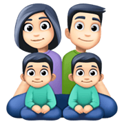 👨🏻‍👩🏻‍👦🏻‍👦🏻 Emoji Familie - Mann, Frau, Junge, Junge: helle Hautfarbe Facebook 13.1.