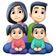 👨🏻‍👩🏻‍👧🏻‍👦🏻 Emoji Familie - Mann, Frau, Mädchen, Junge: helle Hautfarbe Facebook 13.1.