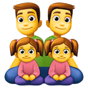 👨‍👨‍👧‍👧 Emoji Familie: Mann, Mann, Mädchen und Mädchen Facebook 13.1.