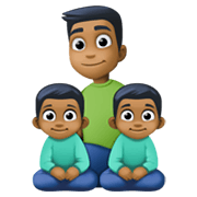 Emoji 👨🏾‍👦🏾‍👦🏾 Famiglia - Uomo, Bambino, Bambino: Carnagione Abbastanza Scura su Facebook 13.1.