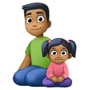 Emoji 👨🏾‍👧🏾 Famiglia - Uomo, Bambina: Carnagione Abbastanza Scura su Facebook 13.1.