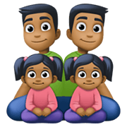 Emoji 👨🏾‍👨🏾‍👧🏾‍👧🏾 Famiglia - Uomo, Uomo, Bambina, Bambina: Carnagione Abbastanza Scura su Facebook 13.1.