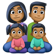 Emoji 👨🏾‍👩🏾‍👧🏾‍👦🏾 Famiglia - Uomo, Donna, Bambina, Bambino: Carnagione Abbastanza Scura su Facebook 13.1.