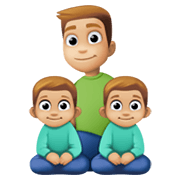Emoji 👨🏼‍👦🏼‍👦🏼 Famiglia - Uomo, Bambino, Bambino: Carnagione Abbastanza Chiara su Facebook 13.1.