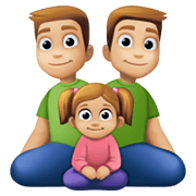 👨🏼‍👨🏼‍👧🏼 Emoji Familie - Mann, Mann, Mädchen: mittelhelle Hautfarbe Facebook 13.1.