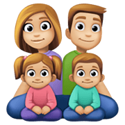 Emoji 👨🏼‍👩🏼‍👧🏼‍👦🏼 Famiglia - Uomo, Donna, Bambina, Bambino: Carnagione Abbastanza Chiara su Facebook 13.1.