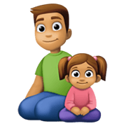 👨🏽‍👧🏽 Emoji Familie - Mann, Mädchen: mittlere Hautfarbe Facebook 13.1.