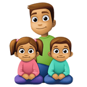 Emoji 👨🏽‍👧🏽‍👦🏽 Famiglia - Uomo, Bambina, Bambino: Carnagione Olivastra su Facebook 13.1.