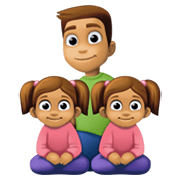 👨🏽‍👧🏽‍👧🏽 Emoji Família - Homem, Menina, Menina: Pele Morena na Facebook 13.1.
