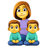 Emoji 👩‍👦‍👦 Famiglia: Donna, Bambino E Bambino su Facebook 13.1.