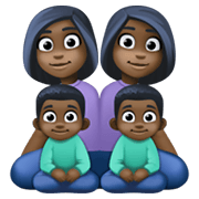 👩🏿‍👩🏿‍👦🏿‍👦🏿 Emoji Familia - Mujer, Hombre, Niño, Niño: Tono De Piel Oscuro en Facebook 13.1.
