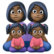 👩🏿‍👩🏿‍👧🏿‍👧🏿 Emoji Familie - Frau, Mann, Mädchen, Mädchen: dunkle Hautfarbe Facebook 13.1.