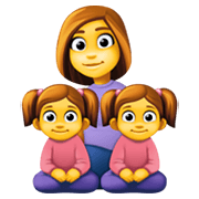 👩‍👧‍👧 Emoji Familie: Frau, Mädchen und Mädchen Facebook 13.1.