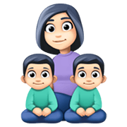 👩🏻‍👦🏻‍👦🏻 Emoji Familie - Frau, Junge, Junge: helle Hautfarbe Facebook 13.1.