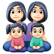 👩🏻‍👩🏻‍👧🏻‍👦🏻 Emoji Familie - Frau, Frau, Mädchen, Junge: helle Hautfarbe Facebook 13.1.