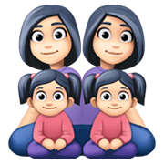 👩🏻‍👩🏻‍👧🏻‍👧🏻 Emoji Familie - Frau, Frau, Mädchen, Mädchen: helle Hautfarbe Facebook 13.1.