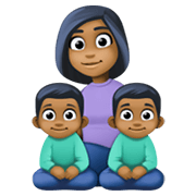 👩🏾‍👦🏾‍👦🏾 Emoji Familie - Frau, Junge, Junge: mitteldunkle Hautfarbe Facebook 13.1.