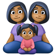 Emoji 👩🏾‍👩🏾‍👧🏾 Famiglia - Donna, Donna, Bambina: Carnagione Abbastanza Scura su Facebook 13.1.