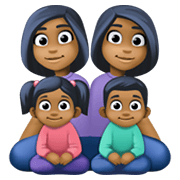 Emoji 👩🏾‍👩🏾‍👧🏾‍👦🏾 Famiglia - Donna, Donna, Bambina, Bambino: Carnagione Abbastanza Scura su Facebook 13.1.