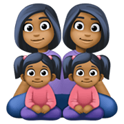 👩🏾‍👩🏾‍👧🏾‍👧🏾 Emoji Familie - Frau, Frau, Mädchen, Mädchen: mitteldunkle Hautfarbe Facebook 13.1.
