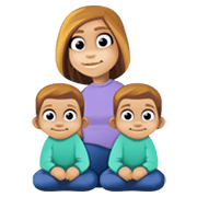 Emoji 👩🏼‍👦🏼‍👦🏼 Famiglia - Donna, Bambino, Bambino: Carnagione Abbastanza Chiara su Facebook 13.1.