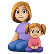 👩🏼‍👧🏼 Emoji Familia - Mujer, Niña: Tono De Piel Claro Medio en Facebook 13.1.