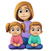 Emoji 👩🏼‍👧🏼‍👦🏼 Famiglia - Donna, Bambina, Bambino: Carnagione Abbastanza Chiara su Facebook 13.1.