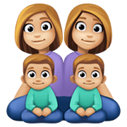 👩🏼‍👩🏼‍👦🏼‍👦🏼 Emoji Familie - Frau, Frau, Junge, Junge: mittelhelle Hautfarbe Facebook 13.1.