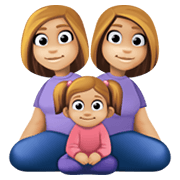 Emoji 👩🏼‍👩🏼‍👧🏼 Famiglia - Donna, Donna, Bambina: Carnagione Abbastanza Chiara su Facebook 13.1.