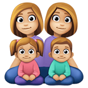 Emoji 👩🏼‍👩🏼‍👧🏼‍👦🏼 Famiglia - Donna, Donna, Bambina, Bambino: Carnagione Abbastanza Chiara su Facebook 13.1.
