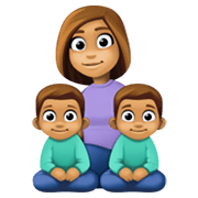 Emoji 👩🏽‍👦🏽‍👦🏽 Famiglia - Donna, Bambino, Bambino: Carnagione Olivastra su Facebook 13.1.