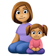 Emoji 👩🏽‍👧🏽 Famiglia - Donna, Bambina: Carnagione Olivastra su Facebook 13.1.