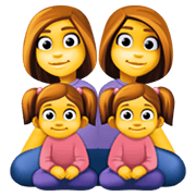 👩‍👩‍👧‍👧 Emoji Familie: Frau, Frau, Mädchen und Mädchen Facebook 13.1.