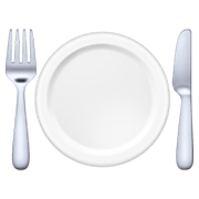 🍽️ Emoji Teller mit Messer und Gabel Facebook 13.1.