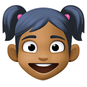 👧🏾 Emoji Mädchen: mitteldunkle Hautfarbe Facebook 13.1.