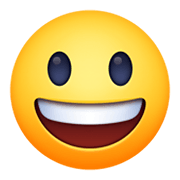 Emoji 😃 Faccina Con Un Gran Sorriso E Occhi Spalancati su Facebook 13.1.