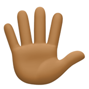 🖐🏾 Emoji Hand mit gespreizten Fingern: mitteldunkle Hautfarbe Facebook 13.1.