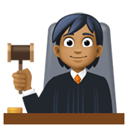 🧑🏾‍⚖️ Emoji Juiz No Tribunal: Pele Morena Escura na Facebook 13.1.