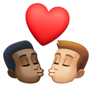Emoji 👨🏿‍❤️‍💋‍👨🏼 Bacio Tra Coppia - Uomo: Carnagione Scura, Uomo: Carnagione Abbastanza Chiara su Facebook 13.1.