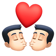 👨🏻‍❤️‍💋‍👨🏻 Emoji sich küssendes Paar - Mann: helle Hautfarbe, Mann: helle Hautfarbe Facebook 13.1.