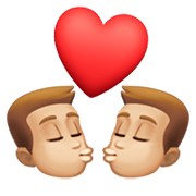 👨🏼‍❤️‍💋‍👨🏼 Emoji sich küssendes Paar - Mann: mittelhelle Hautfarbe, Mann: mittelhelle Hautfarbe Facebook 13.1.