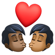 Emoji 🧑🏿‍❤️‍💋‍🧑🏾 Bacio Tra Coppia: persona, persona, Carnagione Scura, Carnagione Abbastanza Scura su Facebook 13.1.