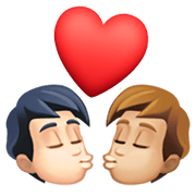 Emoji 🧑🏻‍❤️‍💋‍🧑🏼 Bacio Tra Coppia: persona, persona, Carnagione Chiara, Carnagione Abbastanza Chiara su Facebook 13.1.