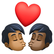 Emoji 🧑🏾‍❤️‍💋‍🧑🏿 Bacio Tra Coppia: persona, persona, Carnagione Abbastanza Scura, Carnagione Scura su Facebook 13.1.
