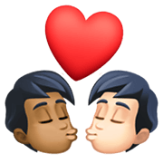 🧑🏾‍❤️‍💋‍🧑🏻 Emoji sich küssendes Paar: Person, Person, mitteldunkle Hautfarbe, helle Hautfarbe Facebook 13.1.
