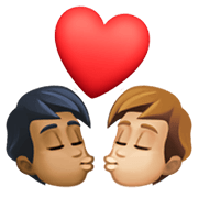 🧑🏾‍❤️‍💋‍🧑🏼 Emoji sich küssendes Paar: Person, Person, mitteldunkle Hautfarbe, mittelhelle Hautfarbe Facebook 13.1.